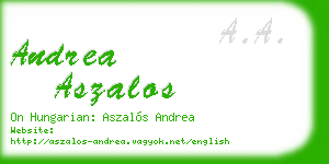 andrea aszalos business card